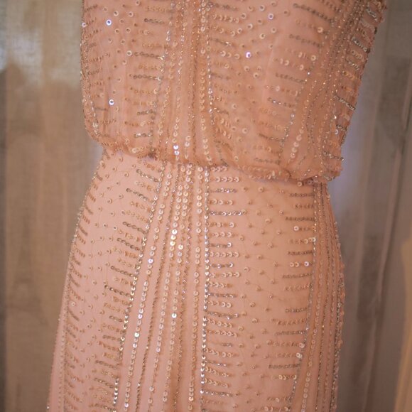 vtg 90s CACHE Y2K Pink Sequins Beaded Mermaid Maxi Dress Whimsigoth Fairycore 6 - Picture 15 of 16